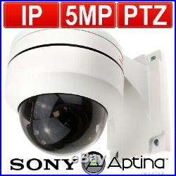PTZ Dome CCTV IP POE Sony/Aptina 5MP Camera Pan/Tilt/Zoom 35m Range & Bracket UK