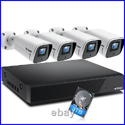PoE Security Camera System 8CH 5MP NVR Outdoor with 3TB Hard Drive & 4x Cameras