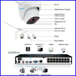 Reolink PoE Security Camera System 4K 16CH NVR 3TB HDD for Video Audio Recording