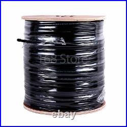 Rg59 Black 1000ft Bulk Siamese Cable 20awg+18/2 Cctv Security Camera Wire