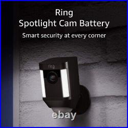Ring Spotlight Cam Battery HD Security Camera Battery Two-Way Talk and Siren BLK