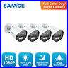 SANNCE 1/2/4pcs HD 1080P Full Color Night Vision Security Camera Warm Light LED