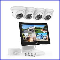 SANNCE 10.1 LCD Monitor 5in1 4CH DVR Outdoor 1080P CCTV Security Camera System