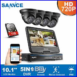 SANNCE 1080N 4CH DVR 10.1 LCD Monitor 720P IR CCTV Security Camera System APP