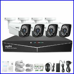 SANNCE 1080P 4CH NVR PoE Outdoor Full 2MP CCTV Security Camera System 1TB HDD