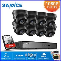 SANNCE 1080P Dome HD-TVI 8CH/4CH DVR IR Night Vision CCTV Security Camera System