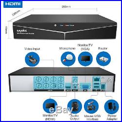 SANNCE 1080P HDMI DVR 1500TVL Outdoor 720P Night CCTV Security Camera System 1TB
