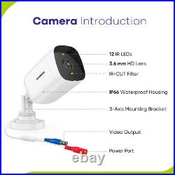 SANNCE 1080P Lite 8CH DVR 1TB CCTV 2MP Video Security Camera System AI Detction