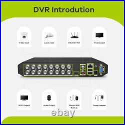 SANNCE 16CH 1080P HDMI 5IN1 Video Recorder DVR for Security Camera System 1TB
