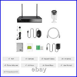 SANNCE 3MP HD Wifi Security Camera System Wireless Outdoor IP CCTV 8CH NVR Kits