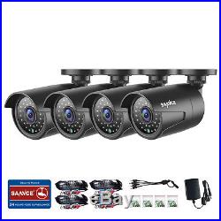 SANNCE 4CH 1080P 5in1 DVR Outdoor 2500TVL HD Video CCTV Security Camera System