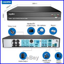 SANNCE 4CH 1080P 5in1 DVR Outdoor 2500TVL HD Video CCTV Security Camera System
