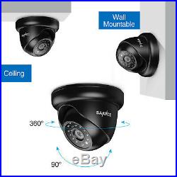 SANNCE 4CH 1080P CCTV DVR 1500TVL HD IR Outdoor Home Security Camera System APP