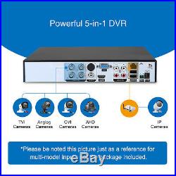 SANNCE 4CH 1080P HDMI DVR 720P 1500TVL IR CUT CCTV Security Camera System NO/1TB