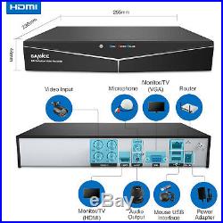 SANNCE 4CH 1080P HDMI DVR Video IR HD CCTV Security Cameras System 1TB HDD WHITE