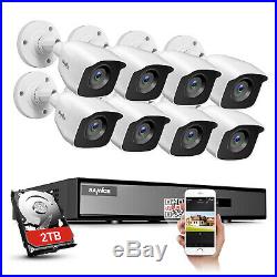 SANNCE 4CH 8CH 1080P HDMI DVR H. 264+ 2MP Outdoor CCTV IR Security Camera System