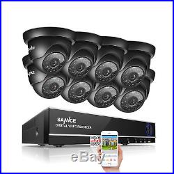 SANNCE 5in1 1080P HDMI 8CH DVR 1500TVL 720P IR CCTV Security Camera System 1TB