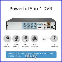 SANNCE 5in1 1080P HDMI 8CH DVR HD 3000TVL Security Camera System IR Night Vision