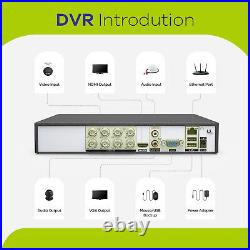 SANNCE 5in1 8CH DVR 5MP Video CCTV Security Camera System Outdoor Night Vision