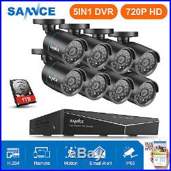 SANNCE 8CH 1080N 5IN1 DVR 1500TVL HD CCTV IR-Cut CCTV Security Camera System 1TB