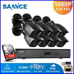 SANNCE 8CH 1080P HDMI DVR CCTV Home 3000TVL Security Camera System Motion Alert