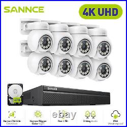 SANNCE 8CH 4K NVR 8MP POE Security Camera System PT Auto Tracking Two Way Audio