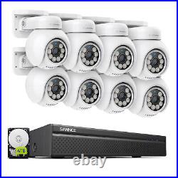 SANNCE 8CH 4K NVR 8MP POE Security Camera System PT Auto Tracking Two Way Audio