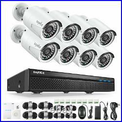 SANNCE 8CH 5MP NVR POE CCTV Security Camera System Outdoor EXIR Night IP Network