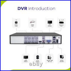 SANNCE 8CH DVR HD 1080P Full Color Night Vision CCTV Security Camera System 1TB