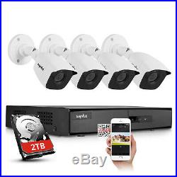 SANNCE H. 264+ 4CH DVR Outdoor CCTV 1080P 2MP Video Security Camera System Onvif