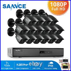 SANNCE HD 1080P Outdoor CCTV Camera 16CH 5IN1 DVR Night Vision Home Security Kit