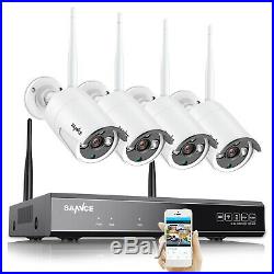 SANNCE Wireless 4CH HD 1080P NVR Video Outdoor WIFI CCTV Security Camera System