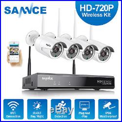 SANNCE Wireless Security System 1080P HDMI 4CH NVR 720P WiFi CCTV IR Camera IP66