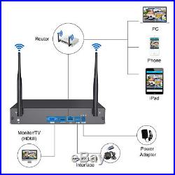 SANNCE Wireless Security System 1080P HDMI 4CH NVR 720P WiFi CCTV IR Camera IP66