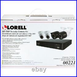 Security Camera CCTV Weatherproof Night Vision 4 Cameras 5 MP Lorrell 00221 NEW