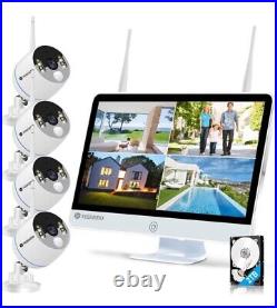 Security Camera System Home Outdoor Wireless WiFi CCTV 5MP 16LCD NVR 2TB