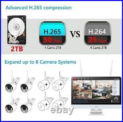 Security Camera System Home Outdoor Wireless WiFi CCTV 5MP 16LCD NVR 2TB