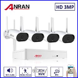 Security Camera System Outdoor Wireless Audio Wifi Home CCTV 3MP HD 8CH NVR Kit