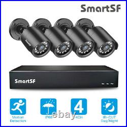 SmartSF 4CH HD DVR 1080P Home Outdoor IR cut 2MP CCTV System Security Camera