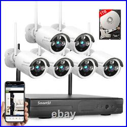 SmartSF Wireless Security WiFi Camera System CCTV 2MP HD NVR With 1TB HDD NVRKit
