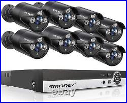 Smonet HD Security Camera System with DVR, 8 pcs, Model SMUS-T885MP2T-SA-BLK-03