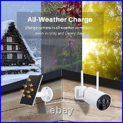 Solar Battery Powered Security Camera System Outdoor Wireless Wifi Home IP CCTV