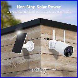 Solar Battery Powered Security Camera System Outdoor Wireless Wifi Home IP CCTV