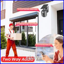 Solar & Battery Powered Wireless Security Camera System WifI Audio CCTV Outdoor