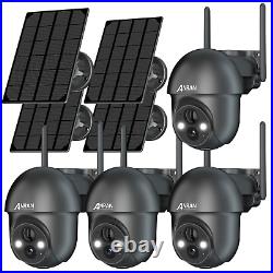 Solar Battery Powered Wireless WiFi Outdoor Pan/Tilt Home Security Camera System