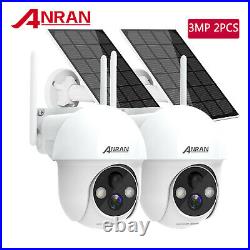 Solar Battery Wireless Security Camera System 2K WiFi Home Outdoor 2way Audio PT