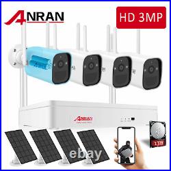 Solar Battery Wireless WiFi Audio CCTV Camera Outdoor Home Security System 3MP