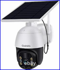 Solar Power Dome Security Outdoor Camera WiFi IP PTZ 1080P HD CCTV Night Vision