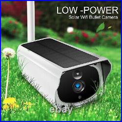 Solar Power Wireless 64G 1080P CCTV Outdoor Security Camera System Night Vision