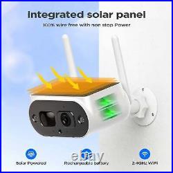 Solar Security Camera Wireless Outdoor 4MP Home WiFi Battery CCTV System 2K
